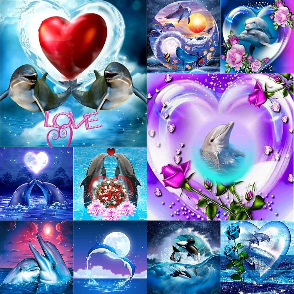 DIY Diamond Dolphin Painting Wall Art Full Round Drill Cross Stitch Picture 5D Embroidery Mosaic Handmade Home Animal Decoration
DIY Diamond Dolphin Painting Wall Art Full Round Drill Cross Stitch Picture 5D Embroidery Mosaic Handmade Home Animal Decoration
