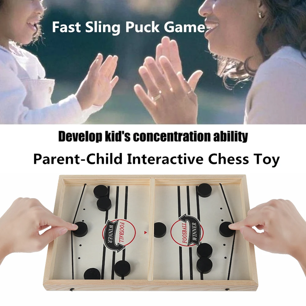 

Fast Sling Puck Game Table Hockey Board Games Paced Wooden Catapult Chess Parentchild Interactive Toy Desktop Battle Winner Game