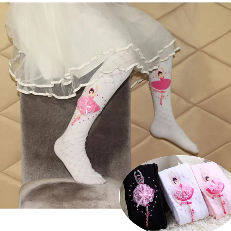 

Kids Ballet Pantyhose 4-12Y Baby Dancer Cute Cartoon Designs Girls Tights Children Velvet Magic Stockings Christmas White Pink