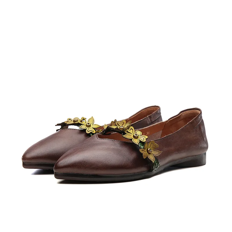 Johnature Pointed Toe Flats Women Shoes Genuine Leather 2021 New Spring Slip-on Handmade Shallow Flower Concise Ladies Shoes
Johnature Pointed Toe Flats Women Shoes Genuine Leather 2021 New Spring Slip-on Handmade Shallow Flower Concise Ladies Shoes