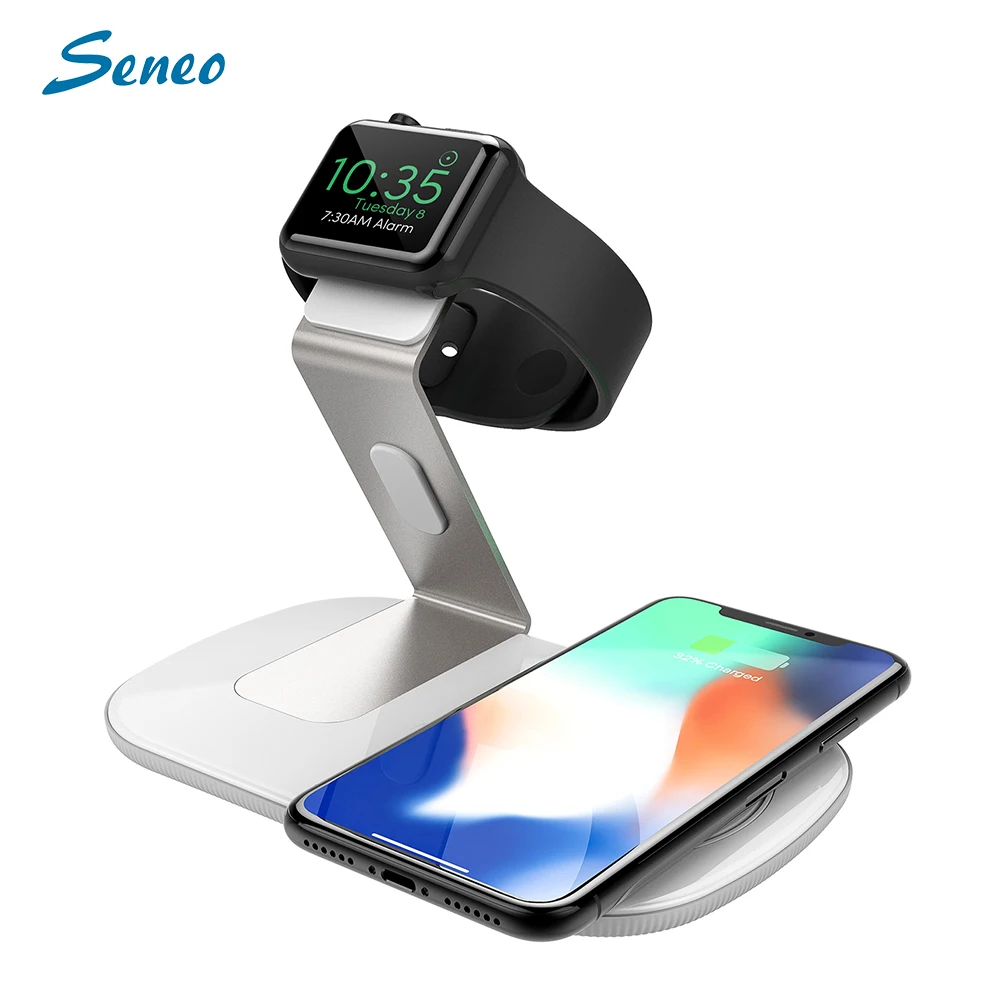 Seneo PA136 10 Вт Qi Беспроводное зарядное устройство док станция 2 в 1 для Iphone 11 Airpods Тип C