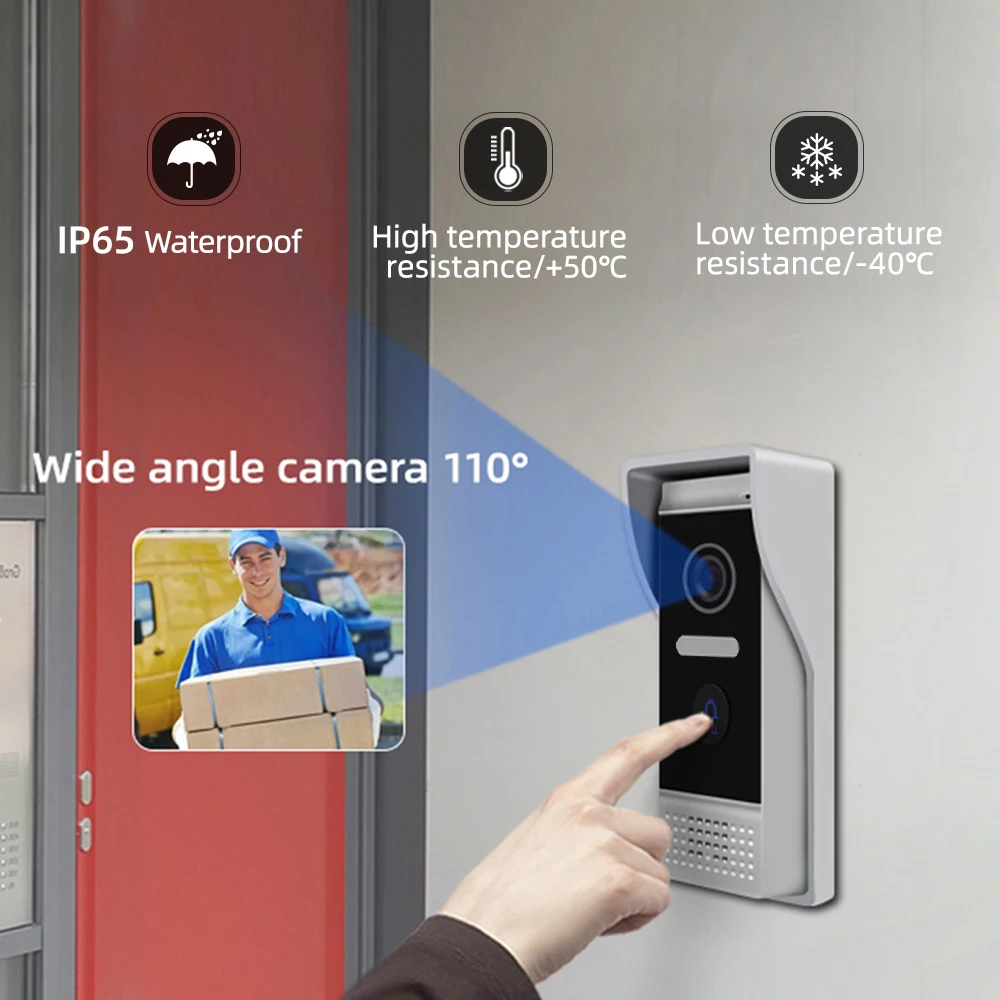 Joytimer 7 inch AHD Video Doorbell Intercom Door Phone Camera Monitor Video Record Unlock Door home security System
Joytimer 7 inch AHD Video Doorbell Intercom Door Phone Camera Monitor Video Record Unlock Door home security System