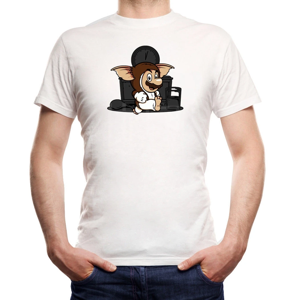 Футболка Mario Gizmo белая гремлинс Moguai игровая одежда модная футболка с круглым
