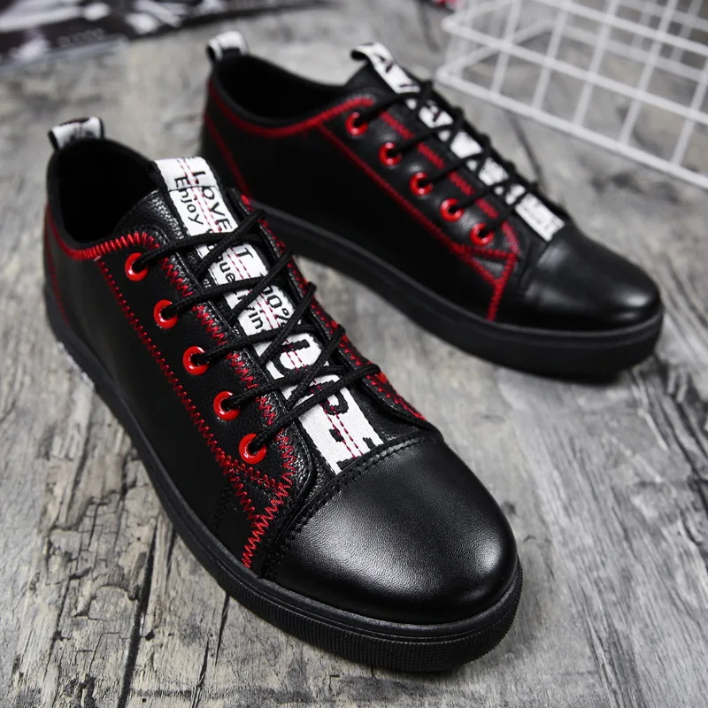 New Men Vulcanized Shoes Casual Lace-up Flat Shoes Round Toe Comfortable White Sneakers Men Black Shoes Sapatillas Hombre 
New Men Vulcanized Shoes Casual Lace-up Flat Shoes Round Toe Comfortable White Sneakers Men Black Shoes Sapatillas Hombre