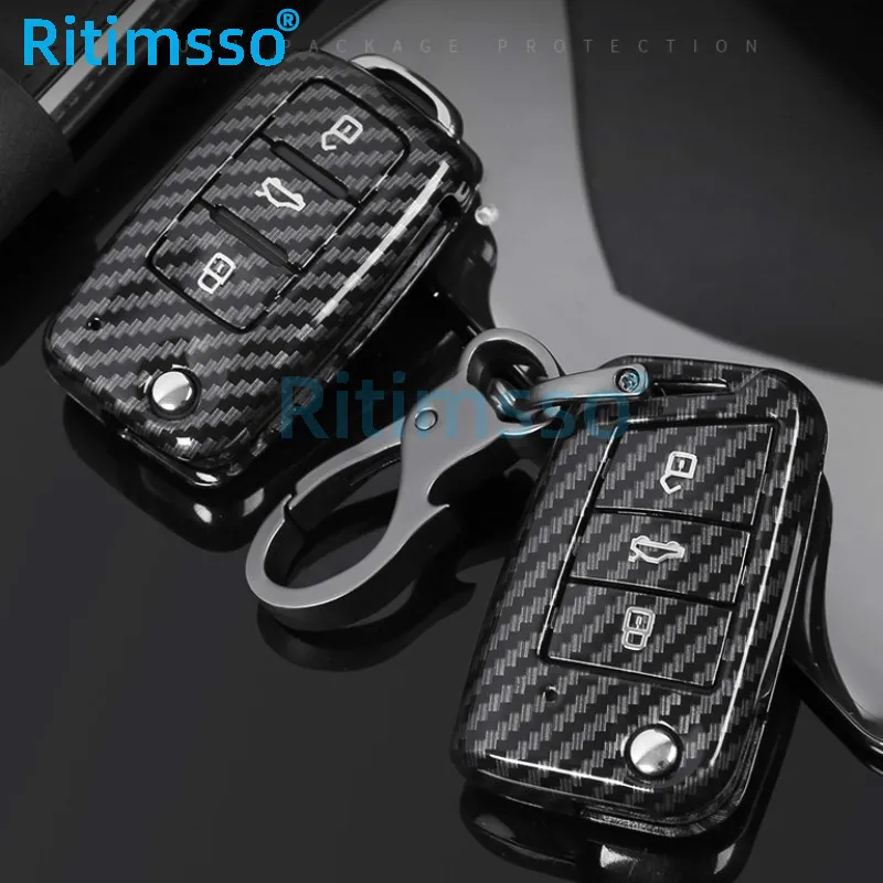 Чехол для автомобильного ключа из АБС пластика VW Volkswagen Polo Golf 4 5 6 7 T5 Passat B6 B5 Skoda Octavia