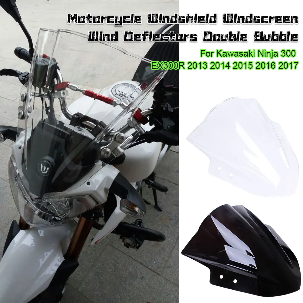 1Pcs for Kawasaki Ninja Motorcycle Windscreen Windshield Deflector Protector Wind Screen 300 EX300R 2013 2014 2015 2016 2017
1Pcs for Kawasaki Ninja Motorcycle Windscreen Windshield Deflector Protector Wind Screen 300 EX300R 2013 2014 2015 2016 2017