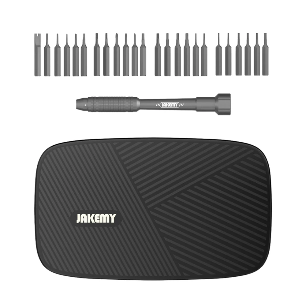 JAKEMY 26-in-1 Household Screwdriver Set Mini Lightweight Screw Driver Pen-type Bolt Driver with 24pcs Screw Bits Storage Case
JAKEMY 26-in-1 Household Screwdriver Set Mini Lightweight Screw Driver Pen-type Bolt Driver with 24pcs Screw Bits Storage Case
