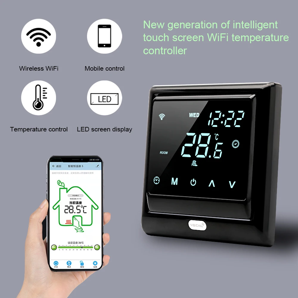 

Multifunctional mh-1824 wifi bluetooth tuya smart constant temperature electric floor heating thermostat LCD APP voice control