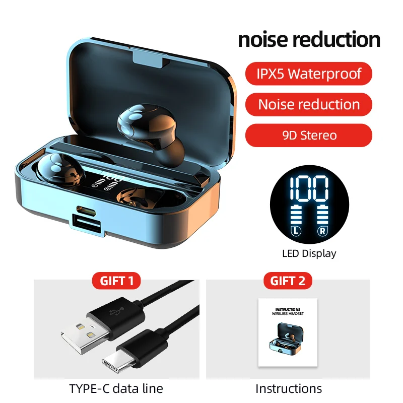 Беспроводные наушники TWS Bluetooth 5,0, с микрофоном, 2200 мА ч, зарядный футляр, мини-наушники, спортивные наушники для смартфона, Новинка
Беспроводные наушники TWS Bluetooth 5,0, с микрофоном, 2200 мА ч, зарядный футляр, мини-наушники, спортивные наушники для смартфона, Новинка