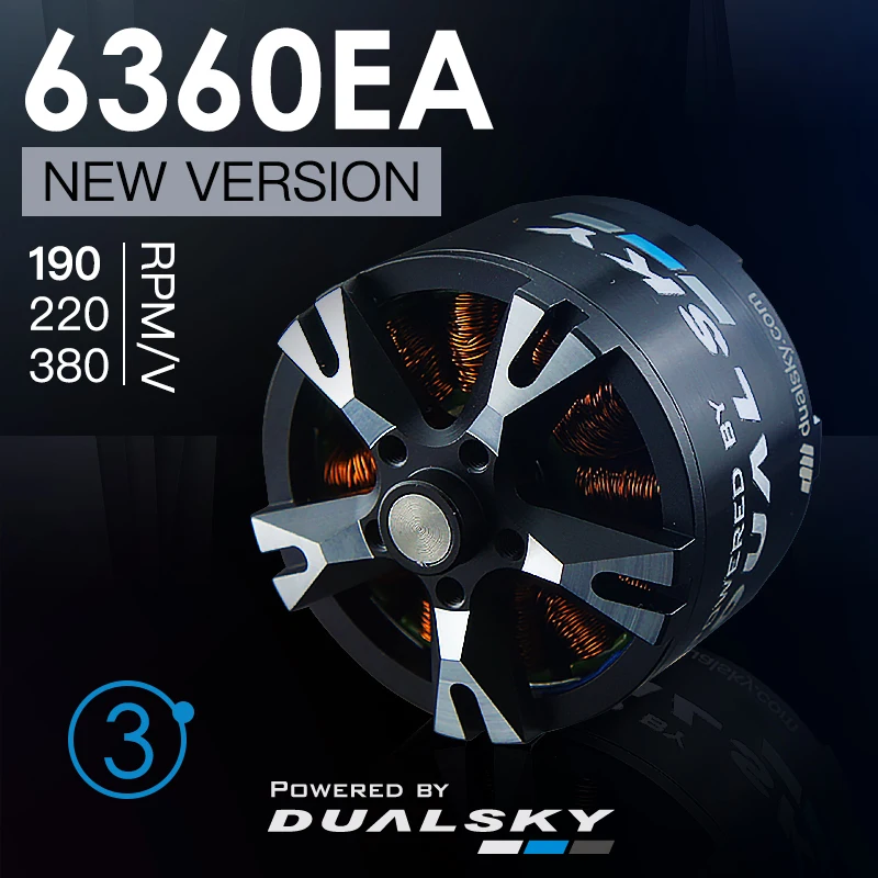 Dualsky XM6360EA 190KV 220KV 380KV V3 series бесщеточные внешние роторные элементы поддержка 12S 44 4 V