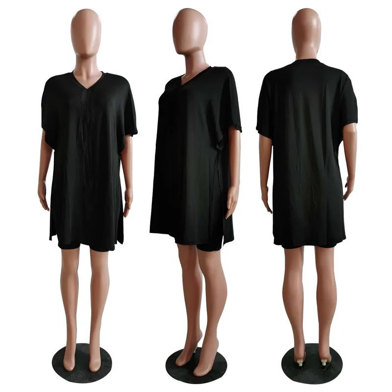 Summer Short Two Piece Set Women Clothes Casual V Neck T Shirt Top and Shorts Set Streetwear Sexy 2 Piece Outfits for Women Suit
Summer Short Two Piece Set Women Clothes Casual V Neck T Shirt Top and Shorts Set Streetwear Sexy 2 Piece Outfits for Women Suit