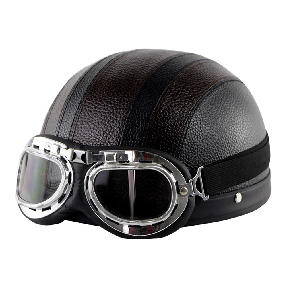 Vintage Motorcycle Helmet With Goggles Detachable Neck Scarf Leather Half Helmet For Motorbike Scooter Electric Bike Helmet 2022
Vintage Motorcycle Helmet With Goggles Detachable Neck Scarf Leather Half Helmet For Motorbike Scooter Electric Bike Helmet 2022