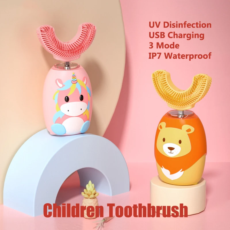 U-shaped Sonic Electric Toothbrush For Children Cartoon Unicorn Lion Kids Tooth Brush 360 Degrees USB Charge Teeth Brushes
U-shaped Sonic Electric Toothbrush For Children Cartoon Unicorn Lion Kids Tooth Brush 360 Degrees USB Charge Teeth Brushes