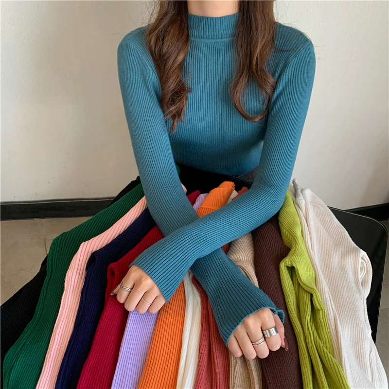 2020 Autumn Winter Thick Sweater Women Knitted Ribbed Pullover Sweater Long Sleeve Turtleneck Slim Jumper Soft Warm Pull Femme
2020 Autumn Winter Thick Sweater Women Knitted Ribbed Pullover Sweater Long Sleeve Turtleneck Slim Jumper Soft Warm Pull Femme