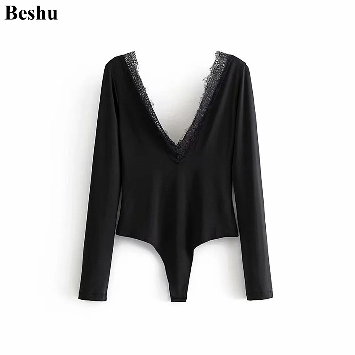 za 2019 fashion short rompers women black lace patchwork bodysuit V-neck sexy slim jumpsuit long sleeve casual vestidos
za 2019 fashion short rompers women black lace patchwork bodysuit V-neck sexy slim jumpsuit long sleeve casual vestidos