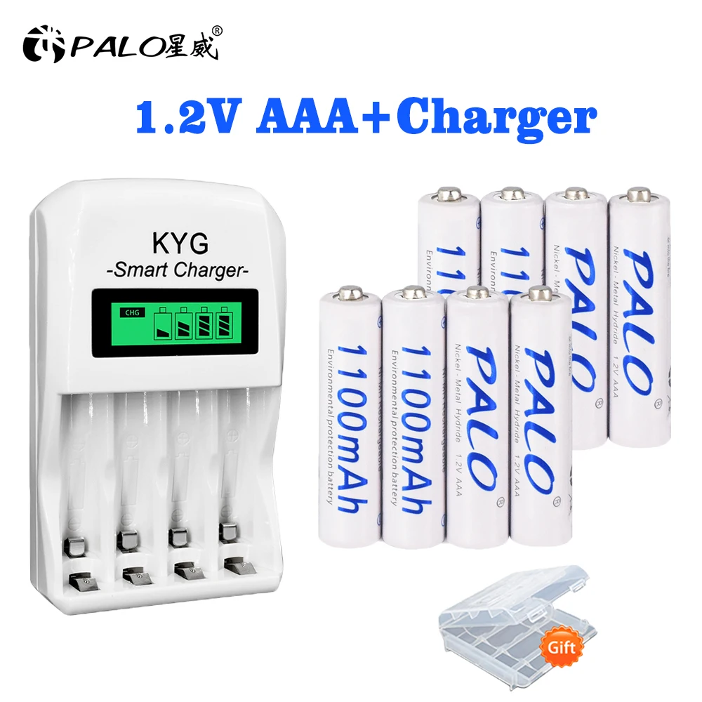 PALO 4-12pcs 1.2V AAA rechargeable battery 1100mah aaa batteries 3a aaa nimh battery for mouse with LCD charger Europlug
PALO 4-12pcs 1.2V AAA rechargeable battery 1100mah aaa batteries 3a aaa nimh battery for mouse with LCD charger Europlug