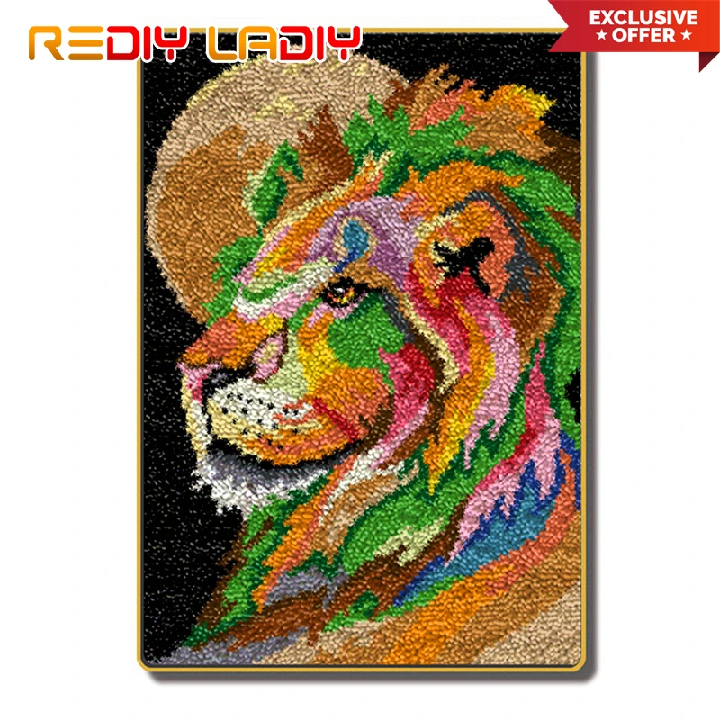 Latch Hook Rug Kits King of Lion Moon Crocheting Carpet Rug 100% Acrylic Yarn Cushion Mat DIY Carpet Rug Home Decor Art & Crafts
Latch Hook Rug Kits King of Lion Moon Crocheting Carpet Rug 100% Acrylic Yarn Cushion Mat DIY Carpet Rug Home Decor Art & Crafts