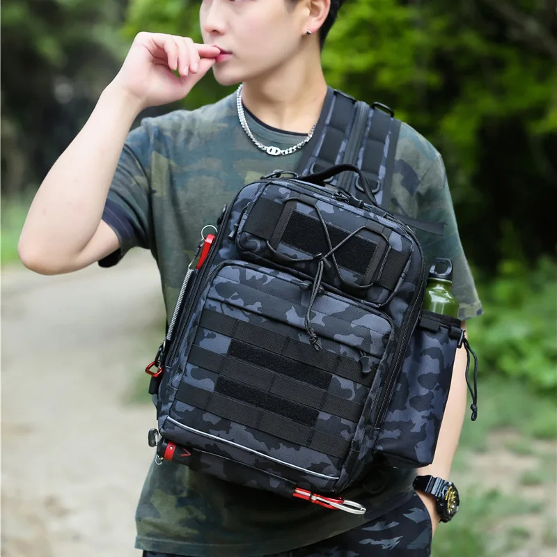 Fishing Tackle Bag Tactical Backpack Waterproof Fish Bait Storage Hunting Camping Bag Single Shoulder Military Pack Chest Bag
Fishing Tackle Bag Tactical Backpack Waterproof Fish Bait Storage Hunting Camping Bag Single Shoulder Military Pack Chest Bag