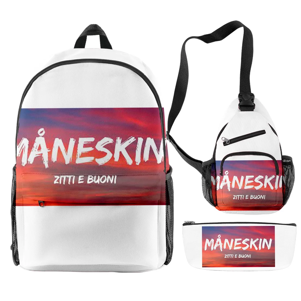 Maneskin 3D креативный крутой и простой рюкзак костюм из трех предметов Мужской