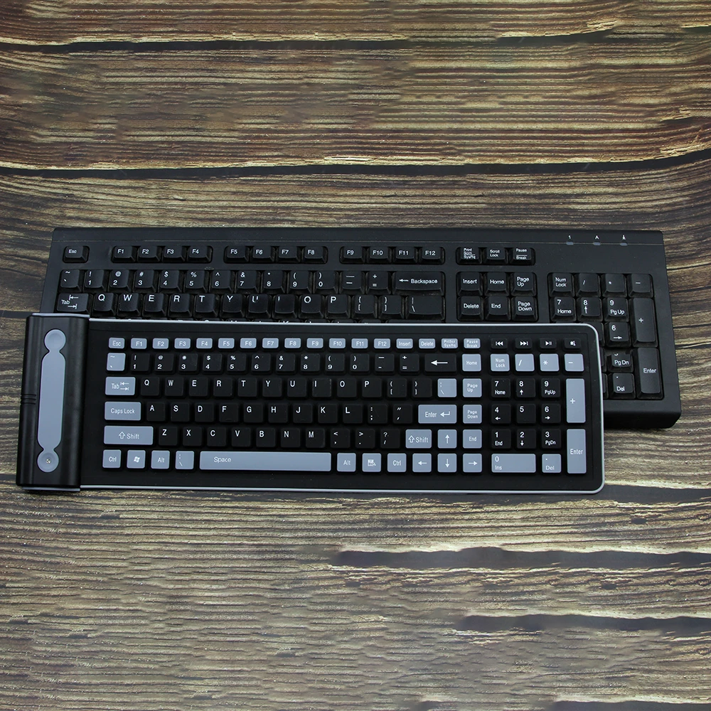 106-Key Foldable Soft Silicone Keyboard Waterproof And Dustproof Mute Office Multicolor Ergonomic Keyboard For Computer Laptop
106-Key Foldable Soft Silicone Keyboard Waterproof And Dustproof Mute Office Multicolor Ergonomic Keyboard For Computer Laptop