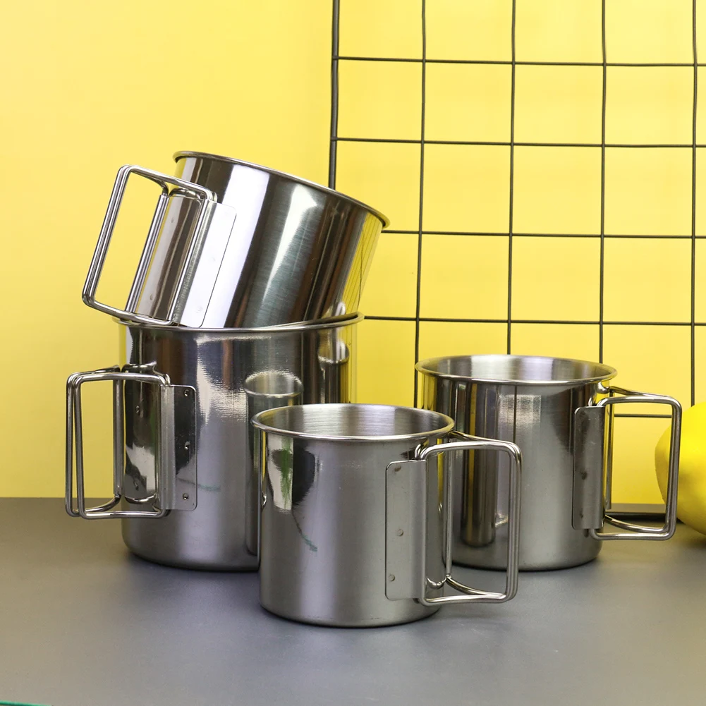 4PCS Stainless Steel Stackable Coffee Cups Set Camping Tableware Drinking Water Beer Cup Mugs Foldable Handles Outdoor Cookware
4PCS Stainless Steel Stackable Coffee Cups Set Camping Tableware Drinking Water Beer Cup Mugs Foldable Handles Outdoor Cookware