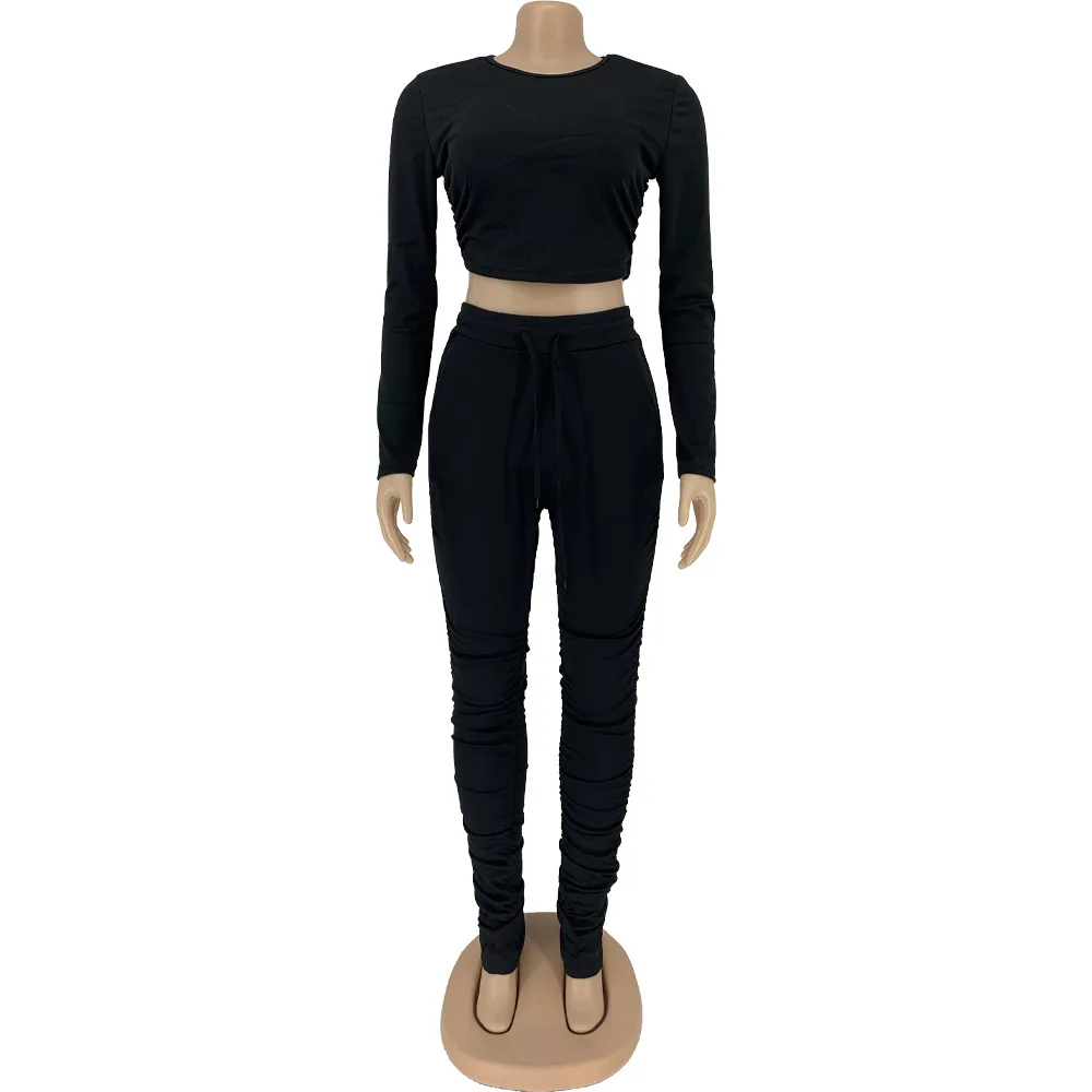 conjunto deportivo mujer long sleeve cropped top+stacked leggings sweatpants matching sets Solid two piece set women tracksuit
conjunto deportivo mujer long sleeve cropped top+stacked leggings sweatpants matching sets Solid two piece set women tracksuit