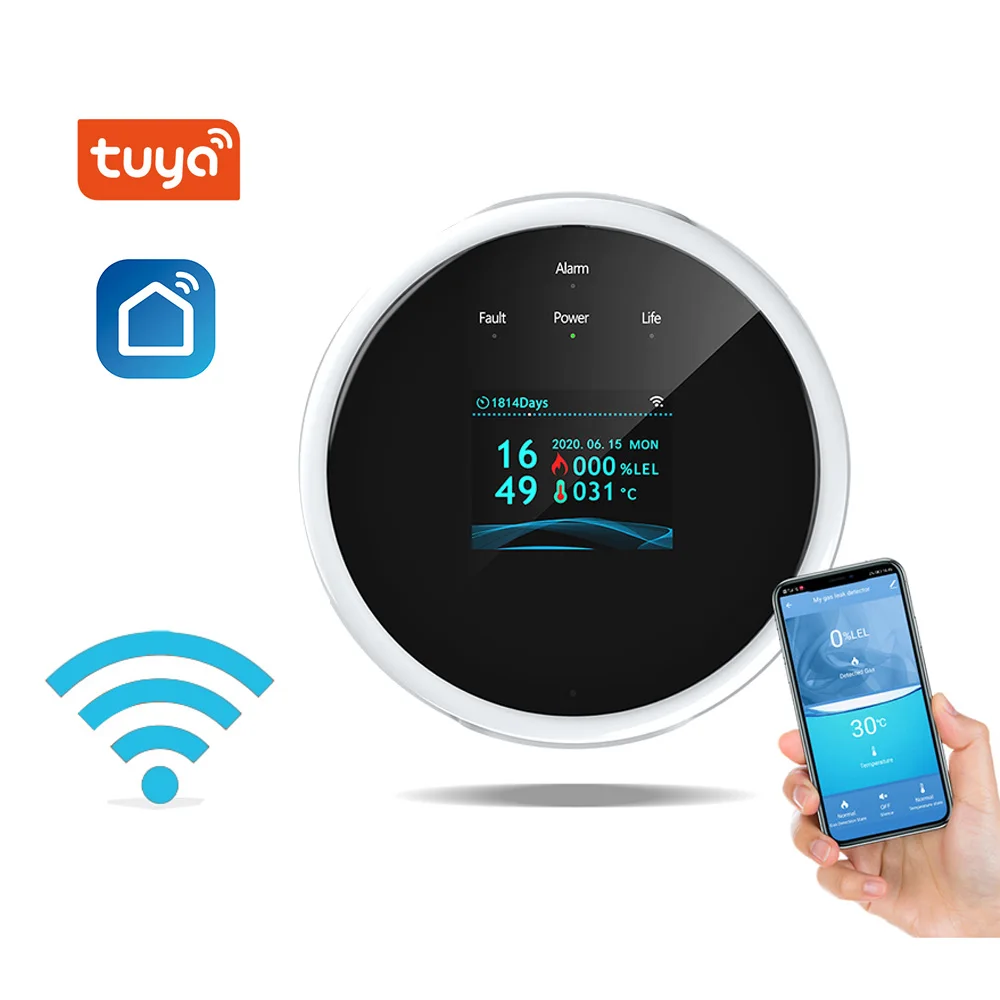 Tuya Smart Gas Sensor Temperature Sensor Wifi Natural Gas Alarm Detector Leakage Sensor With Voice Prompts and LED Remote Alarm
Tuya Smart Gas Sensor Temperature Sensor Wifi Natural Gas Alarm Detector Leakage Sensor With Voice Prompts and LED Remote Alarm