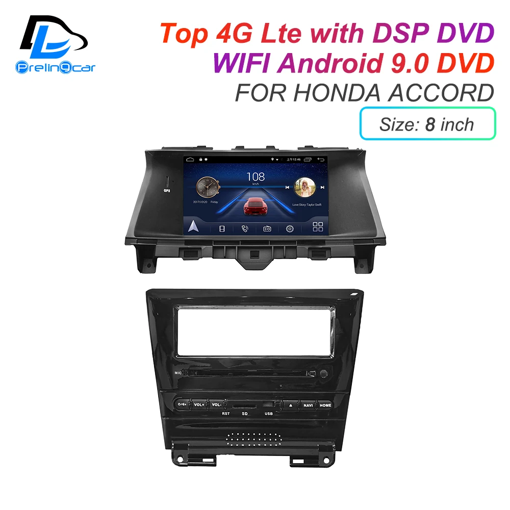 IPS сенсорный экран DSP звук Android 9 0 2 DIN 4g Lte радио для Honda accord 8 поколения GPS DVD плеер