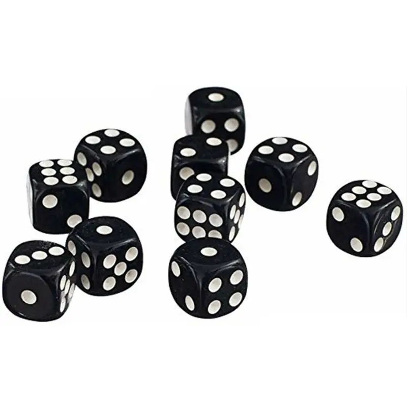50pcs 12mm Black Acrylic Dice Round Corner Six Sided D6 D&D RPG KTV Bar Party Dice Game
50pcs 12mm Black Acrylic Dice Round Corner Six Sided D6 D&D RPG KTV Bar Party Dice Game