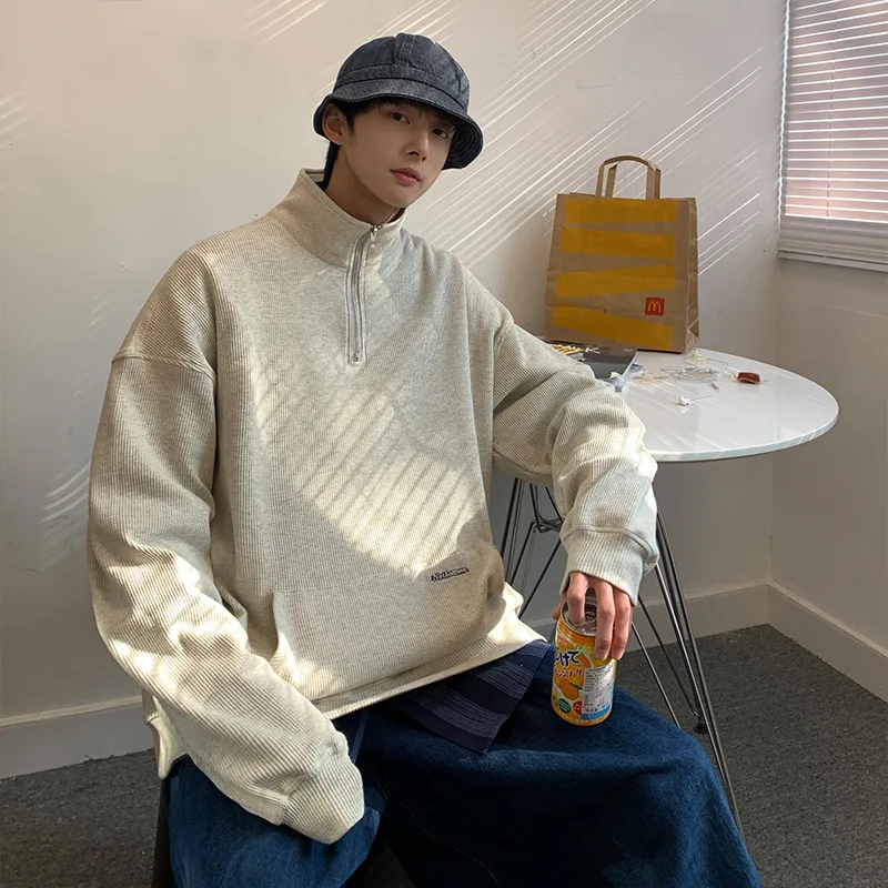 Spring 2021 new Japanese loose men's and women's waffle stand collar hoodie pure color loose
Spring 2021 new Japanese loose men's and women's waffle stand collar hoodie pure color loose