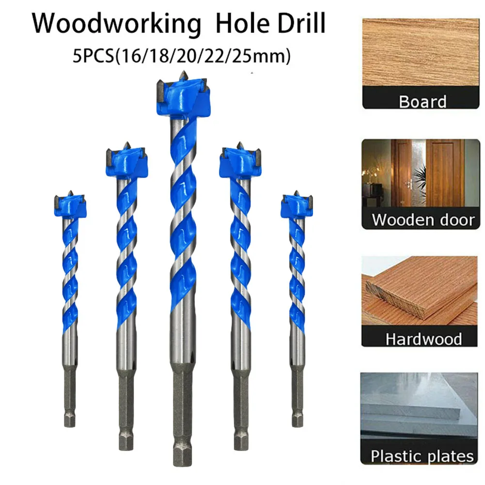 5Pcs Set Wood Boring Drill Bit 16-25mm Dia Hole Saw Carbide Tip Round Shank Resistance High Toughness
5Pcs Set Wood Boring Drill Bit 16-25mm Dia Hole Saw Carbide Tip Round Shank Resistance High Toughness