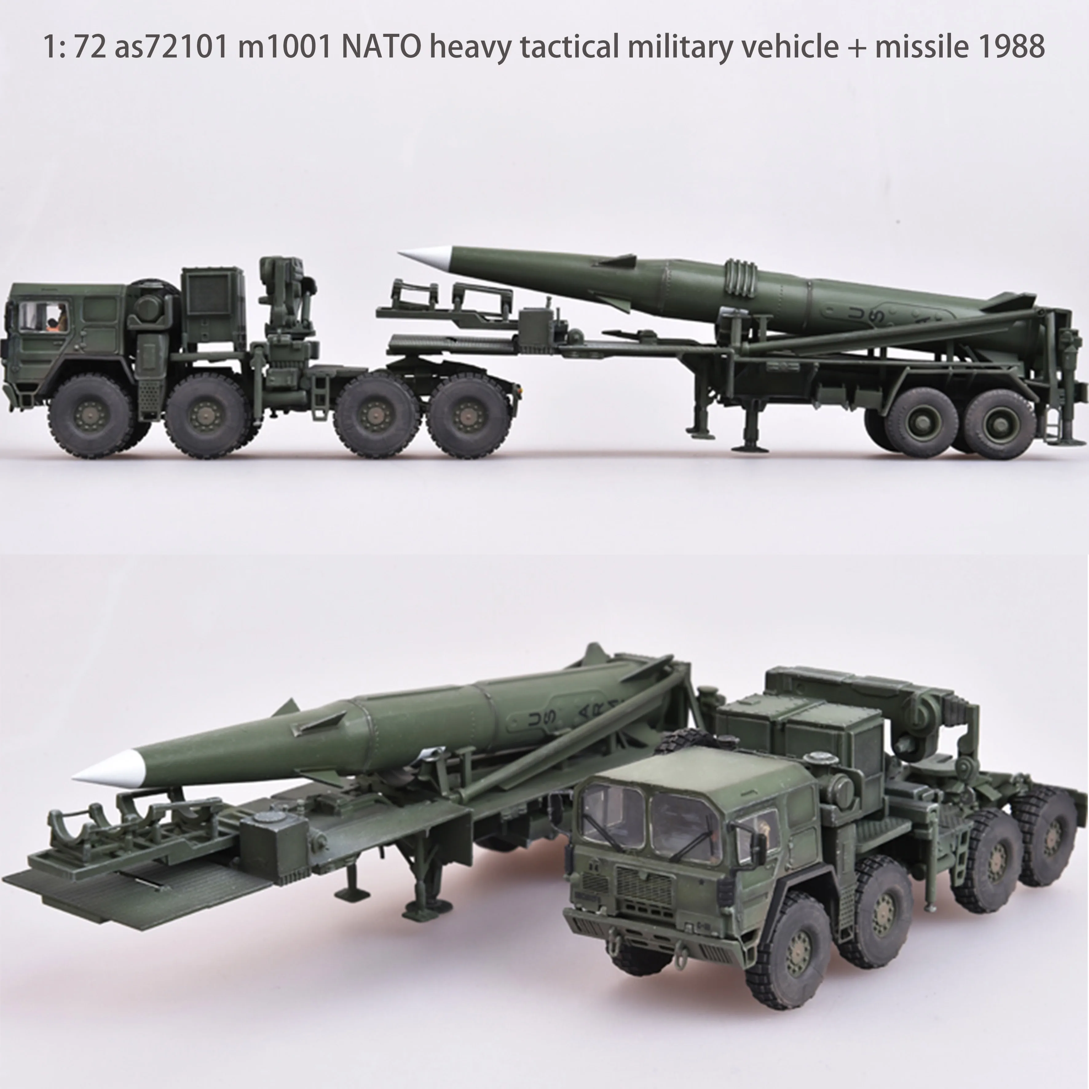 1: 72 as72101 m1001 NATO heavy tactical military vehicle + missile 1988 Finished product model
1: 72 as72101 m1001 NATO heavy tactical military vehicle + missile 1988 Finished product model