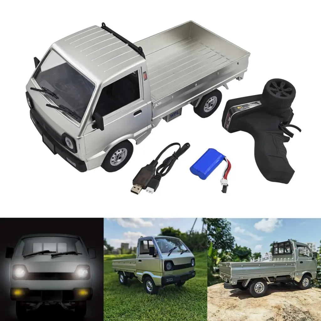 WPL D12 1/10 2 4 ГГц 4WD RC для грузовых автомобилей w/светодиодный светильник на дороге