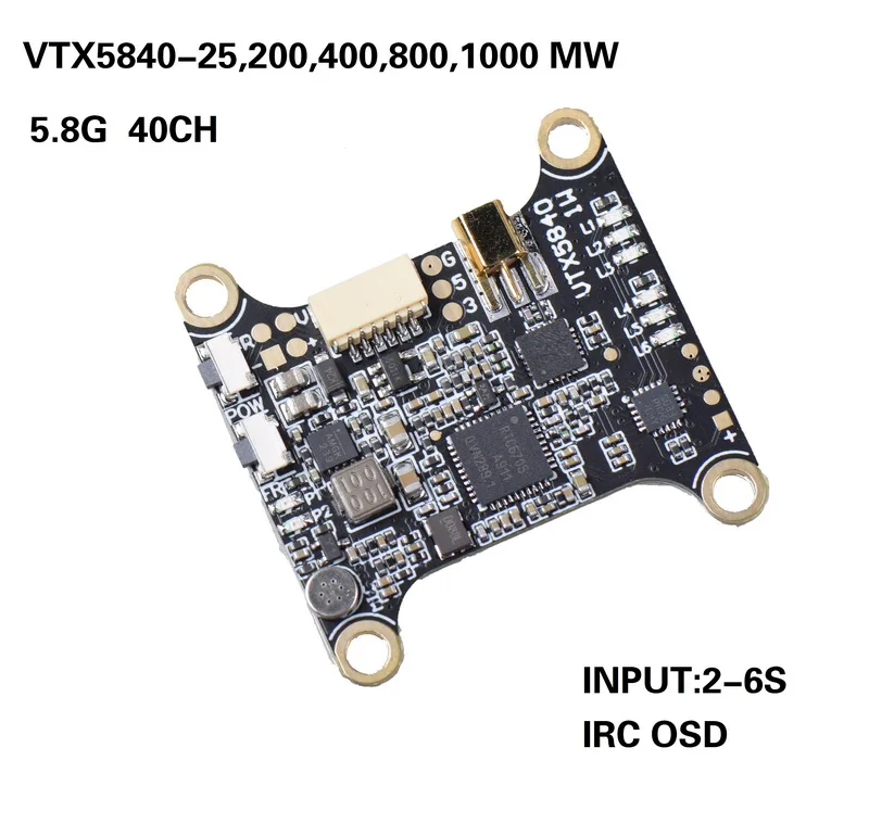 VTX5840 передача изображений 1 Вт Супер высокая мощность 5,8G передача изображений Запуск экрана Регулировка параметров мощность регулируемая
VTX5840 передача изображений 1 Вт Супер высокая мощность 5,8G передача изображений Запуск экрана Регулировка параметров мощность регулируемая