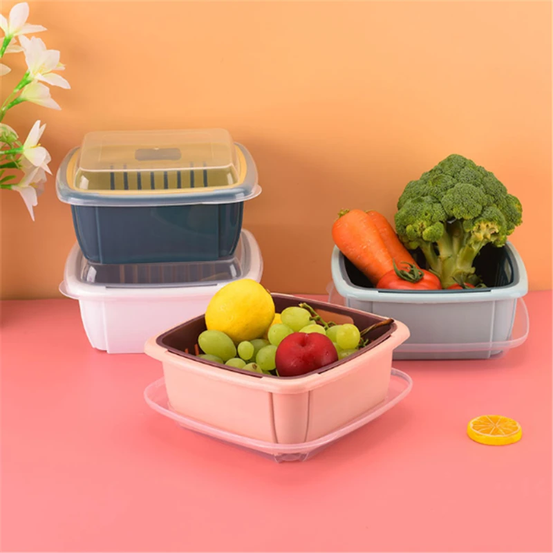 Kitchen Double Layer Drain Basket with Lid 2021 High Quality Dustproof Fruit and Vegetable Storage Box Сливная Корзина
Kitchen Double Layer Drain Basket with Lid 2021 High Quality Dustproof Fruit and Vegetable Storage Box Сливная Корзина