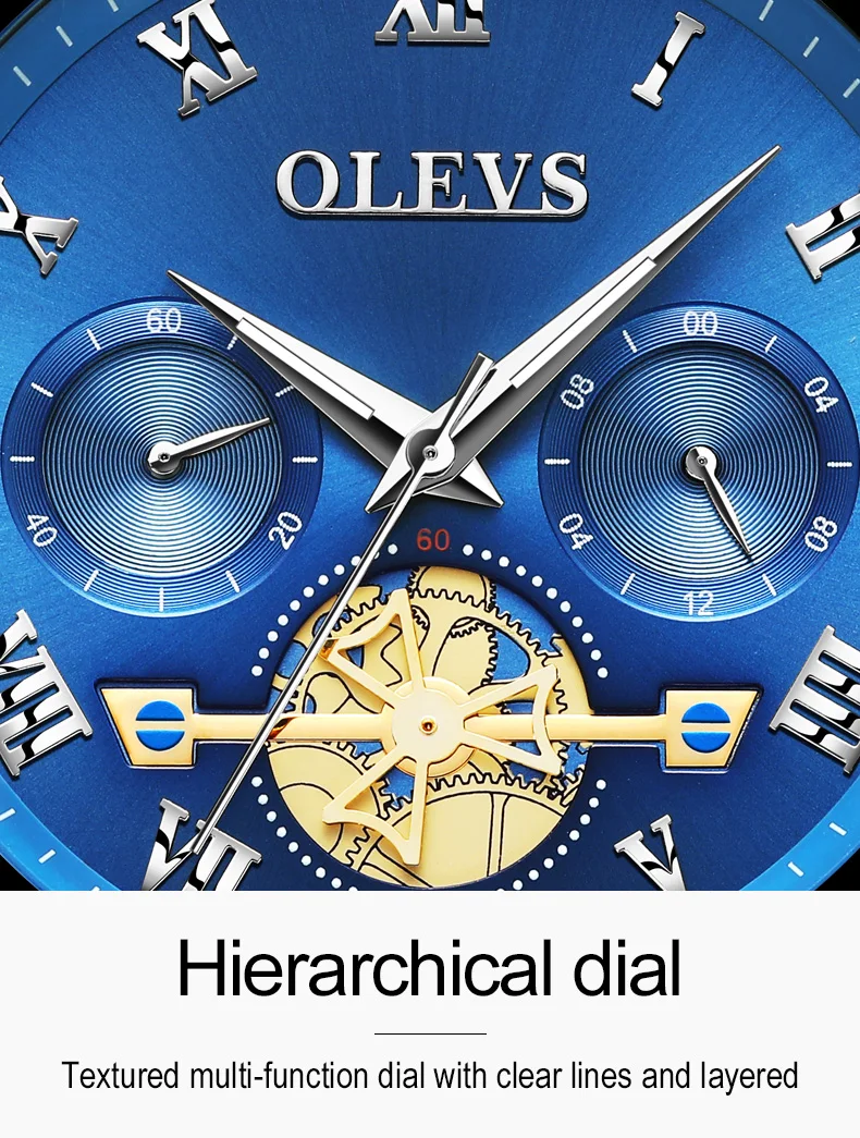 Tourbillon Quartz Men's Watch waterproof Multifunction big dial stainless steel Business men watches Luminous clock OLEVS2859
Tourbillon Quartz Men's Watch waterproof Multifunction big dial stainless steel Business men watches Luminous clock OLEVS2859