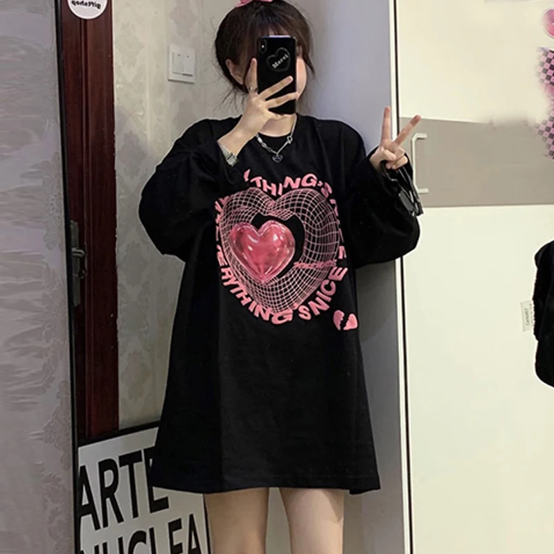 sweatshirt women autumn new korean clothes harajuku hoodie cotton letter print long sleeve Pullovers large size black streetwear 
sweatshirt women autumn new korean clothes harajuku hoodie cotton letter print long sleeve Pullovers large size black streetwear