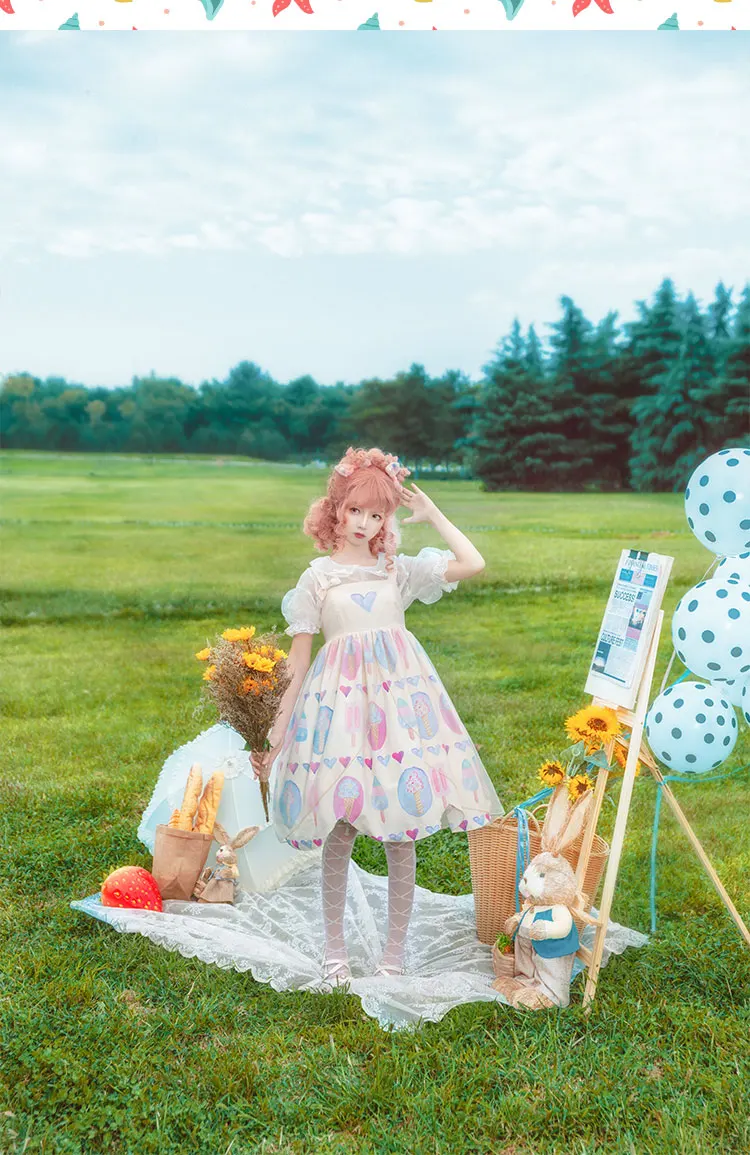 Summer kawaii girl sweet lolita dress petal hemline cute printing bowknot high waist kawaii dress loli cosplay gothic lolita jsk
Summer kawaii girl sweet lolita dress petal hemline cute printing bowknot high waist kawaii dress loli cosplay gothic lolita jsk