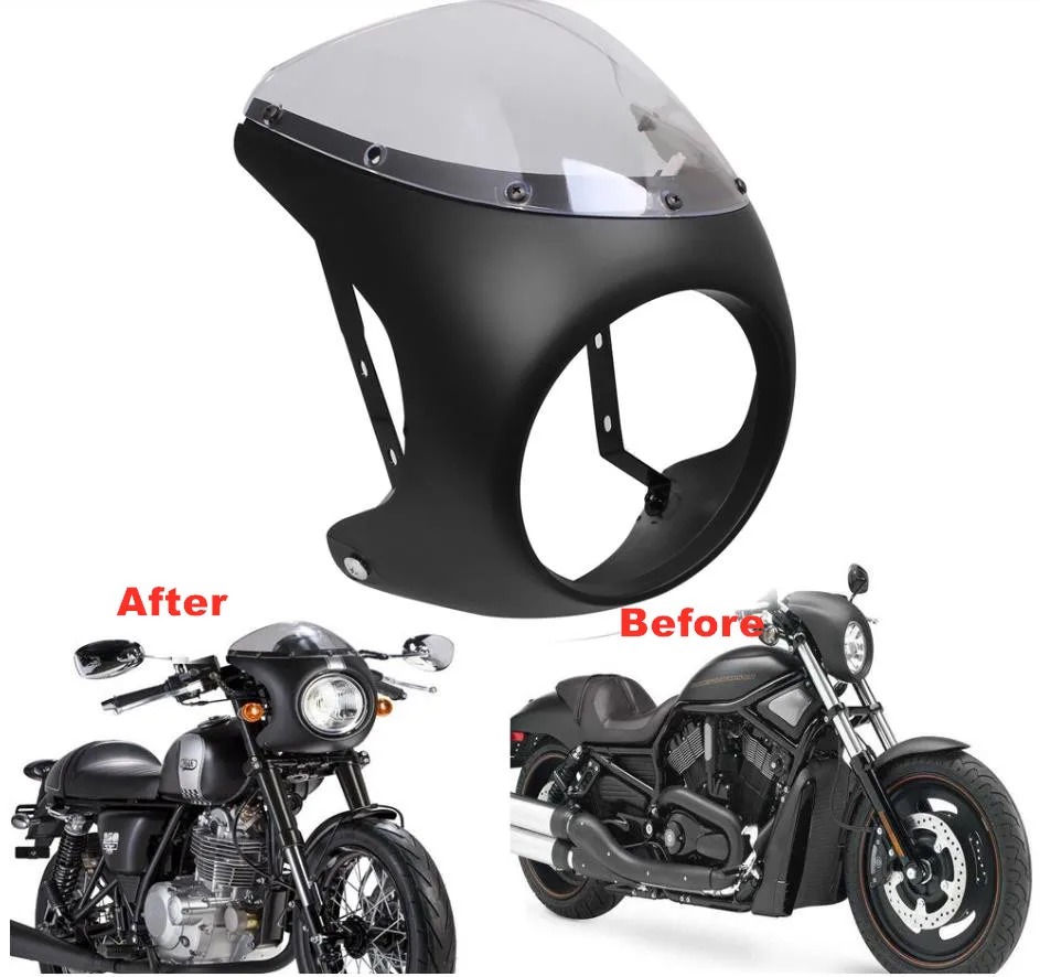 Мотоциклетная универсальная фара Cafe Racer 7 дюймов обтекатель руля комплекты лобового стекла для Harley Sportster Bobber Touring Honda
Мотоциклетная универсальная фара Cafe Racer 7 дюймов обтекатель руля комплекты лобового стекла для Harley Sportster Bobber Touring Honda