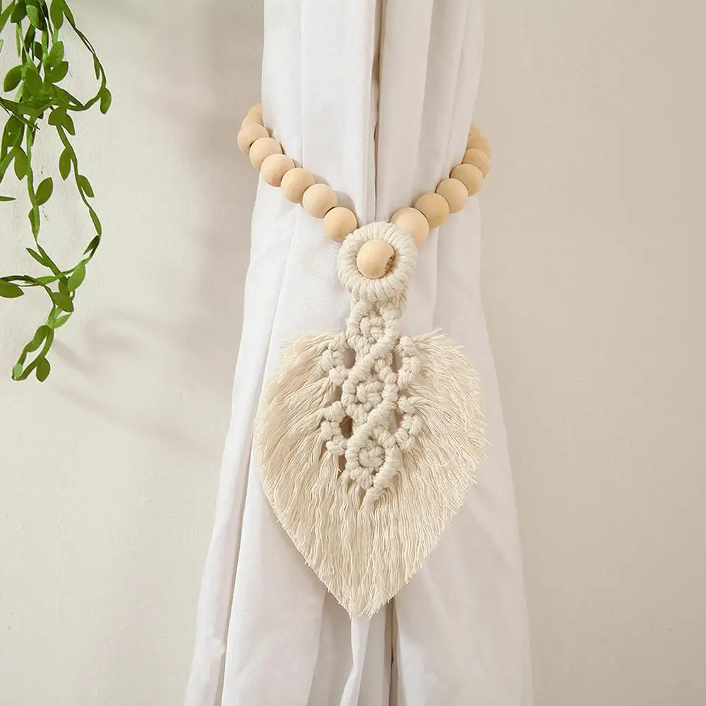 1pc Beaded Design Leaf Macrame Curtain Tiebacks Hand Woven Curtain Holdback Tie Rings for Living Room Bedroom Home Decorations
1pc Beaded Design Leaf Macrame Curtain Tiebacks Hand Woven Curtain Holdback Tie Rings for Living Room Bedroom Home Decorations