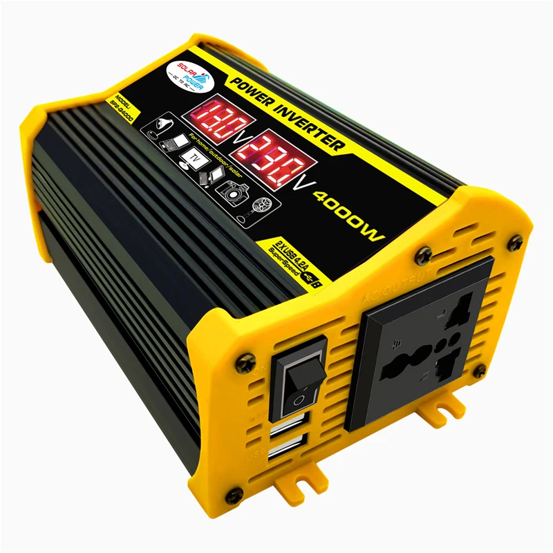 4000W DC12V to AC110/220V Car Converter Home Appliances Power Inverter Adapter Sine WaveDual USB Voltage Transformer LED Display
4000W DC12V to AC110/220V Car Converter Home Appliances Power Inverter Adapter Sine WaveDual USB Voltage Transformer LED Display