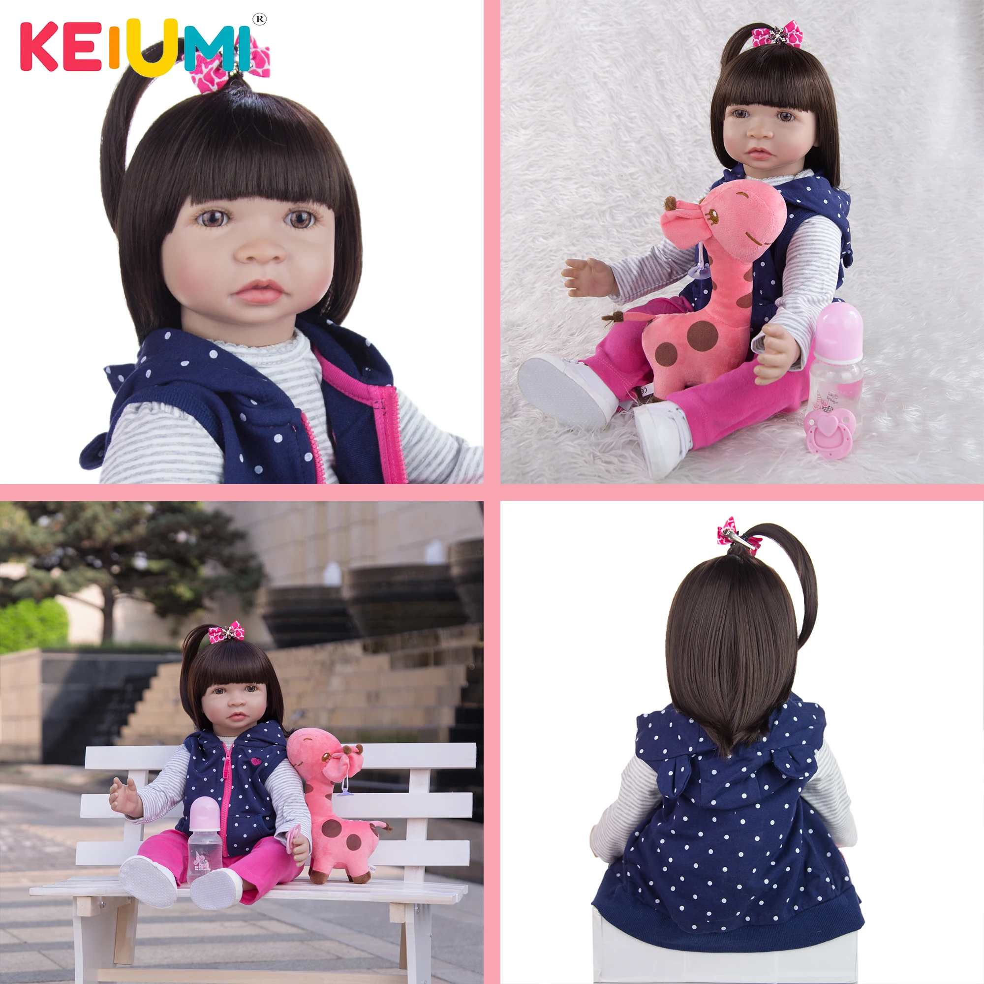 KEIUMI New Arrival Collect 24 Inch Reborn Bebe Dolls Style Soft Silicone Babies Doll Children's Day Birthday Play Gifts | Игрушки и