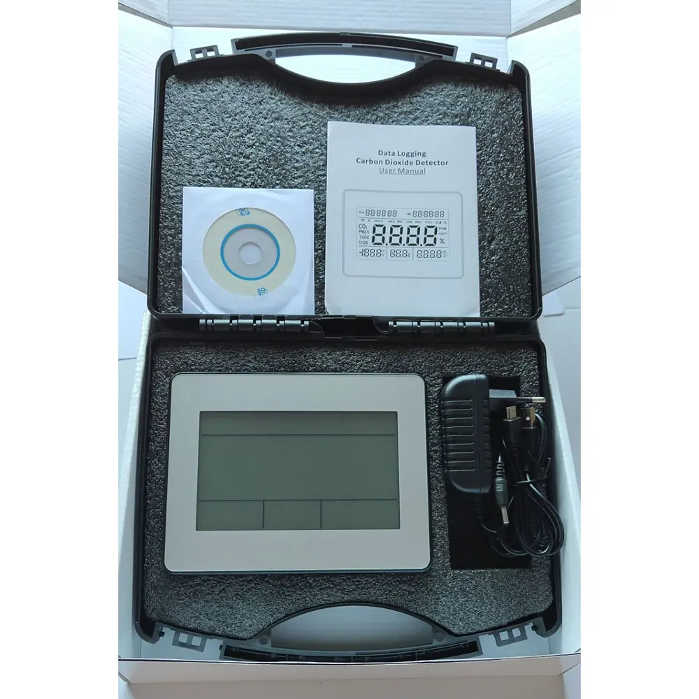 8 in 1 CO2 Meter Carbon Dioxide Detector Data logging Temperature Relative Humidity Air Quality Monitor Barometric Pressure 
8 in 1 CO2 Meter Carbon Dioxide Detector Data logging Temperature Relative Humidity Air Quality Monitor Barometric Pressure