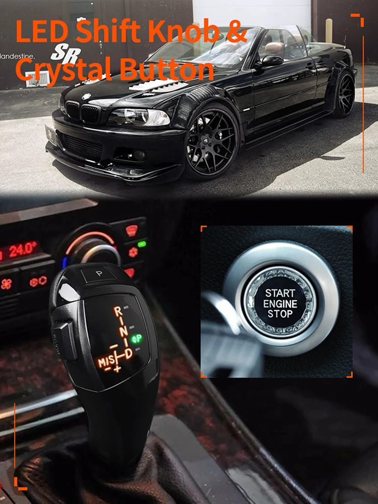 Автомобильная ручка автоматического переключения передач со светодиодный Ной подсветкой, с кристальной кнопкой запуска двигателя для BMW E46...
Автомобильная ручка автоматического переключения передач со светодиодный Ной подсветкой, с кристальной кнопкой запуска двигателя для BMW E46...