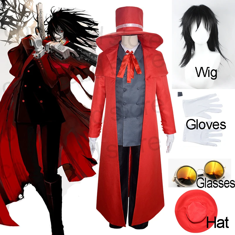 Косплей Костюм вампира из аниме «хелллоуин», индивидуальный костюм красного пальто, Униформа, утлтимейт вампир, парик для Хэллоуина, очки
Косплей Костюм вампира из аниме «хелллоуин», индивидуальный костюм красного пальто, Униформа, утлтимейт вампир, парик для Хэллоуина, очки