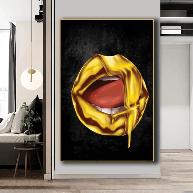 Sexy Gold Lips Mouth Canvas Painting Living Room Money on Lips Posters and Prints Nordic Wall Art Picture Aesthetic Room Decor
Sexy Gold Lips Mouth Canvas Painting Living Room Money on Lips Posters and Prints Nordic Wall Art Picture Aesthetic Room Decor