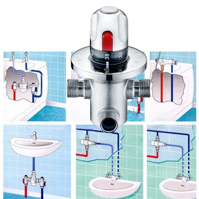 Brass Thermostatic Mixer Valve Water Temperature Control Valve for Bath Shower Water Heater Supply 128*87mm
Brass Thermostatic Mixer Valve Water Temperature Control Valve for Bath Shower Water Heater Supply 128*87mm