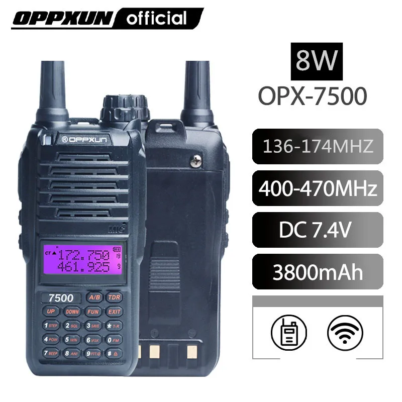 

OPPXUN OPX-7500 Walkie Talkie Portable Ham Radio Station UHF Long Range Telefon Telsiz Two Way Car Cb Radio Headset Transceiver