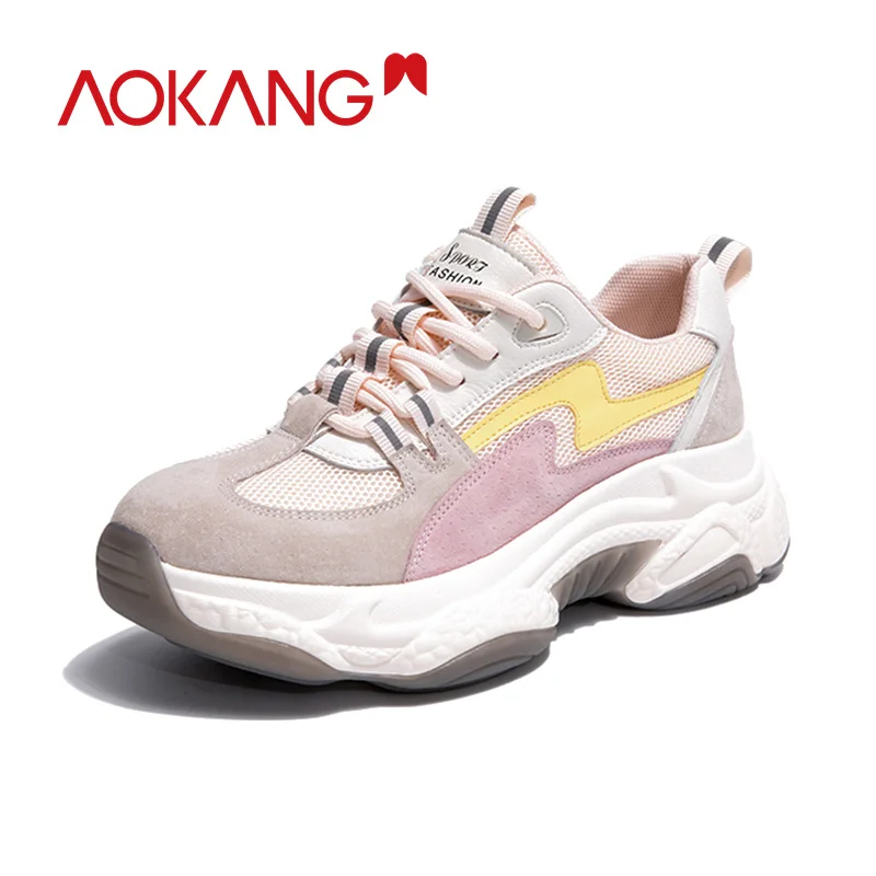 AOKANG Platform Sneakers Chunky Vulcanized Leather Platform Shoes Trainers Trend Breathable Zapatos Mujer Chaussure Femme
AOKANG Platform Sneakers Chunky Vulcanized Leather Platform Shoes Trainers Trend Breathable Zapatos Mujer Chaussure Femme