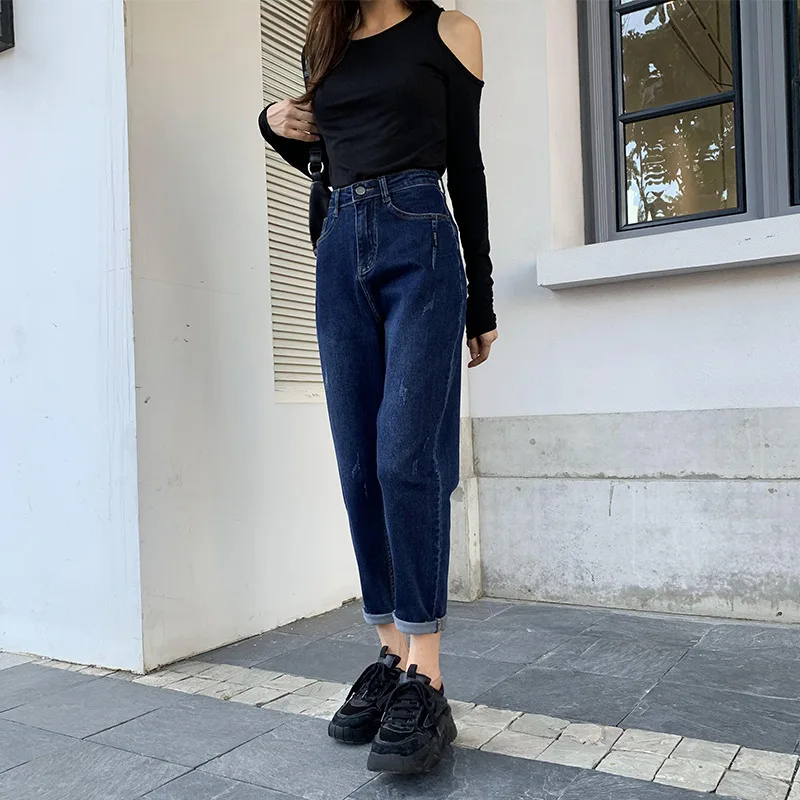 High Waist Women's Fashion Jeans Pockets Stretch Streetwear Denim Trousers Cargo Patchwork Loose Harem Pants 2021 New Autumn
High Waist Women's Fashion Jeans Pockets Stretch Streetwear Denim Trousers Cargo Patchwork Loose Harem Pants 2021 New Autumn